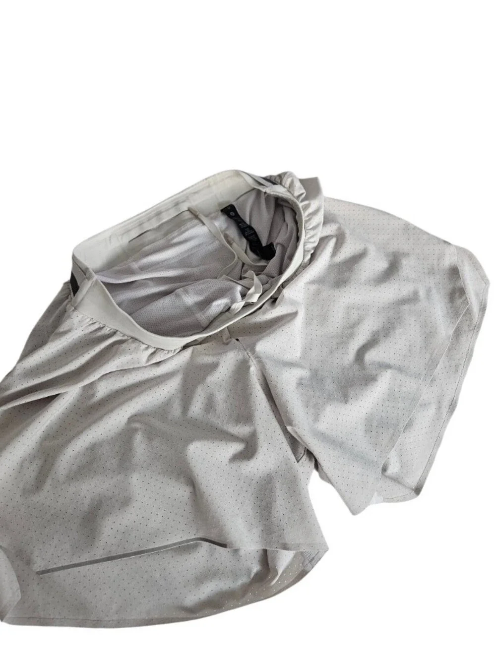 lululemon athletica Light Gray Perforated Athletic Shorts